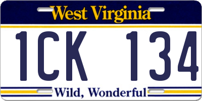 WV license plate 1CK134