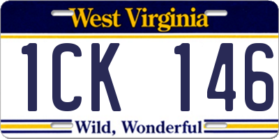 WV license plate 1CK146