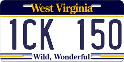 WV license plate 1CK150