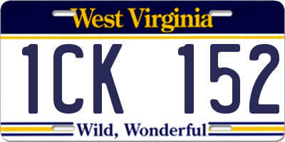 WV license plate 1CK152