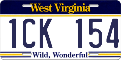 WV license plate 1CK154