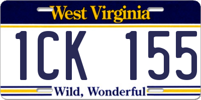 WV license plate 1CK155