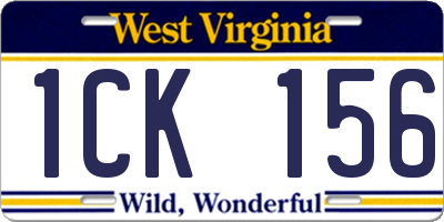 WV license plate 1CK156