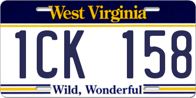 WV license plate 1CK158