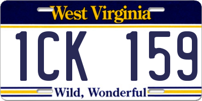 WV license plate 1CK159