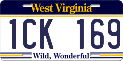 WV license plate 1CK169