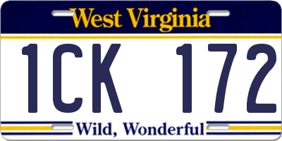 WV license plate 1CK172