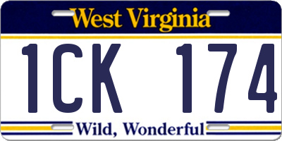 WV license plate 1CK174