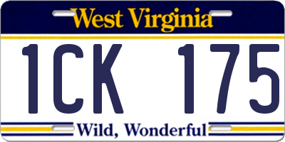 WV license plate 1CK175