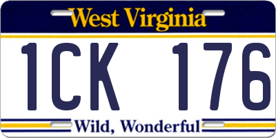 WV license plate 1CK176