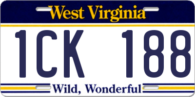 WV license plate 1CK188