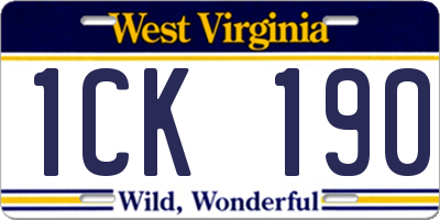 WV license plate 1CK190