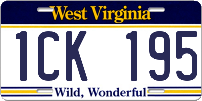 WV license plate 1CK195
