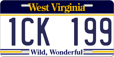 WV license plate 1CK199