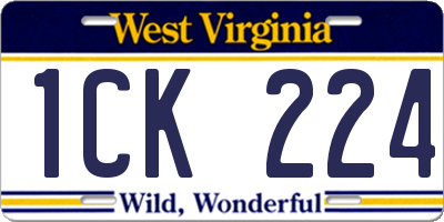 WV license plate 1CK224