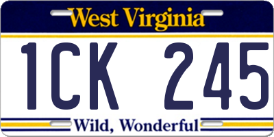 WV license plate 1CK245
