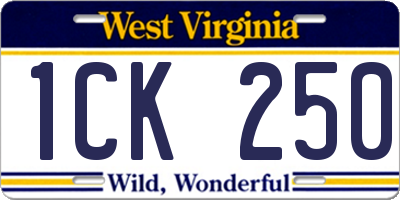 WV license plate 1CK250
