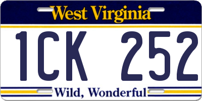 WV license plate 1CK252