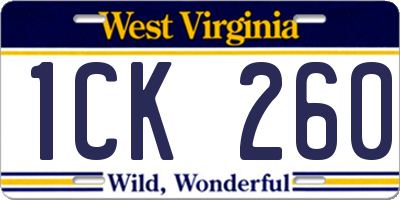 WV license plate 1CK260