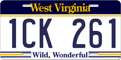 WV license plate 1CK261