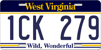 WV license plate 1CK279
