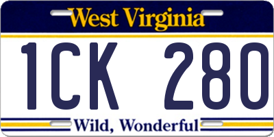 WV license plate 1CK280