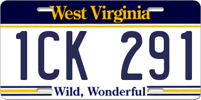 WV license plate 1CK291