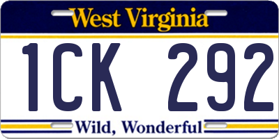 WV license plate 1CK292