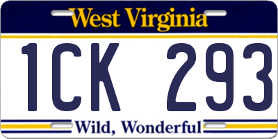 WV license plate 1CK293