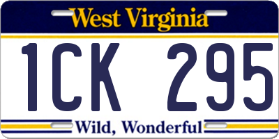 WV license plate 1CK295