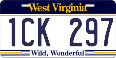 WV license plate 1CK297