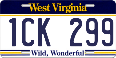 WV license plate 1CK299