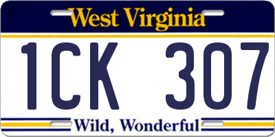 WV license plate 1CK307