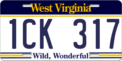 WV license plate 1CK317