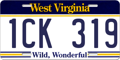 WV license plate 1CK319