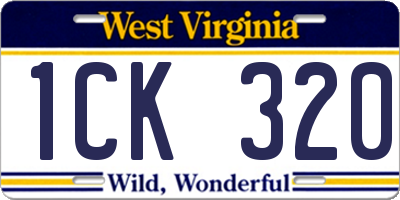 WV license plate 1CK320