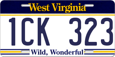 WV license plate 1CK323
