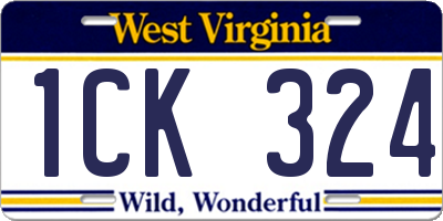 WV license plate 1CK324
