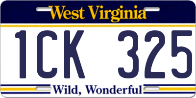 WV license plate 1CK325
