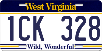 WV license plate 1CK328
