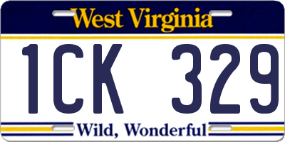 WV license plate 1CK329
