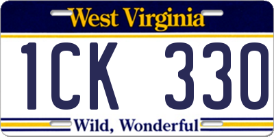 WV license plate 1CK330