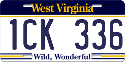 WV license plate 1CK336