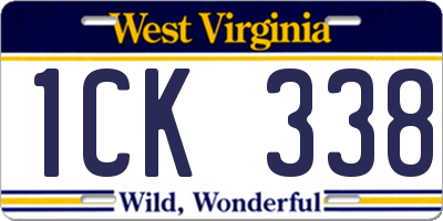 WV license plate 1CK338