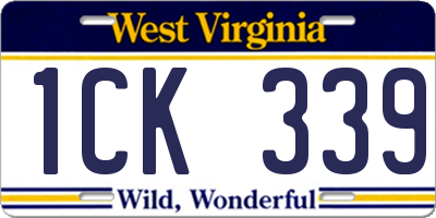 WV license plate 1CK339