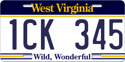 WV license plate 1CK345