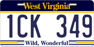WV license plate 1CK349