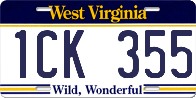 WV license plate 1CK355