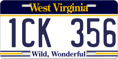 WV license plate 1CK356