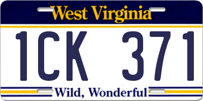 WV license plate 1CK371